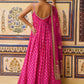 Hot Pink Hand Embroidered Brocade Anarkali