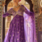 Purple Embroidered Brocade Anarkali