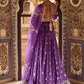 Purple Embroidered Brocade Anarkali