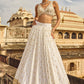 White Embroidered Brocade Lehenga