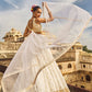 White Embroidered Brocade Lehenga