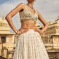 White Embroidered Brocade Lehenga