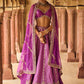 Purple Embroidered Brocade Lehenga