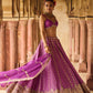Purple Embroidered Brocade Lehenga