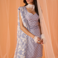 Grey White Floral Printed Punjabi Suit