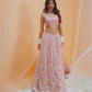Peach White Floral Printed Lehenga