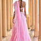 Ombre Pink Ruffled Chiffon Saree