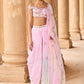 Soft Pink Off Shoulder Dhoti Style Suit