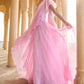 Ombre Pink Ruffled Chiffon Saree