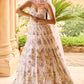 Light Grey Heavy Embellished Net Anarkali Gown