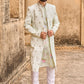 Light Green Hand Embroidered Velvet Jodhpuri Set