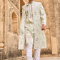 Light Green Hand Embroidered Velvet Jodhpuri Set