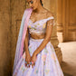 Periwinkle Embellished Velvet Lehenga