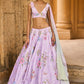 Soft Purple Embellished Velvet Lehenga