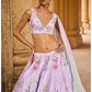 Soft Purple Embellished Velvet Lehenga