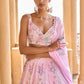 Peachy Pink Embellished Velvet Lehenga