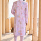 Lavender Hand Embroidered Velvet Sherwani