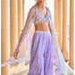 Periwinkle Embellished Crop Sharara Set