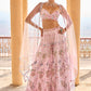 Light Pink Embellished Crop Sharara Set