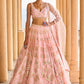 Peach Heavy Embellished Net Lehenga