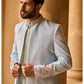 Soft Mint Hand Embroidered Velvet Jodhpuri Set