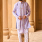 Periwinkle Velvet Embroidered Jacket With Kurta Set